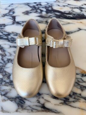 Elephantito gold leather toddler dress occasion shoes
